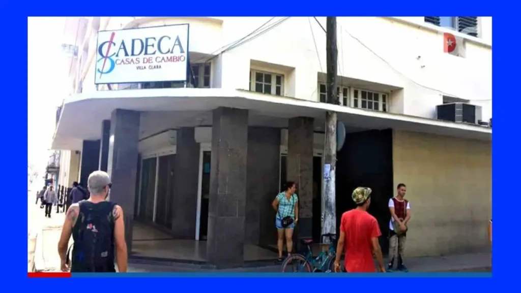 Entrada de una oficina de CADECA en Cuba, bajo regulaciones del Banco Central de Cuba para el cambio y acceso a divisas.